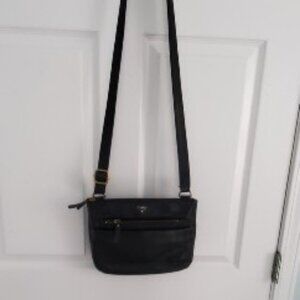 Fossil Black Leather Crossbody